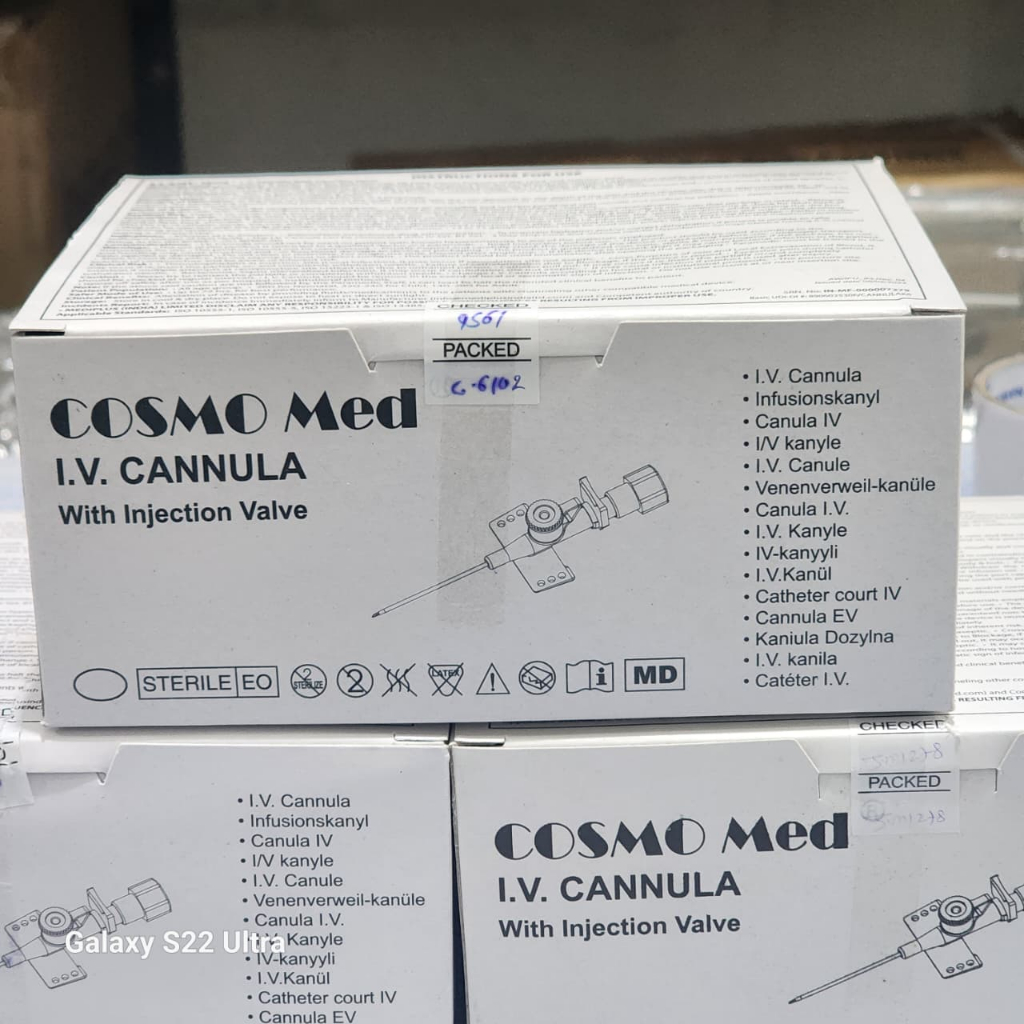 IV CANNULA WITH INJECTION VALVE AND SAFETY WING COSMOMED PER 1 PCS / IV CATHETER  WING / ABOCATH WIN