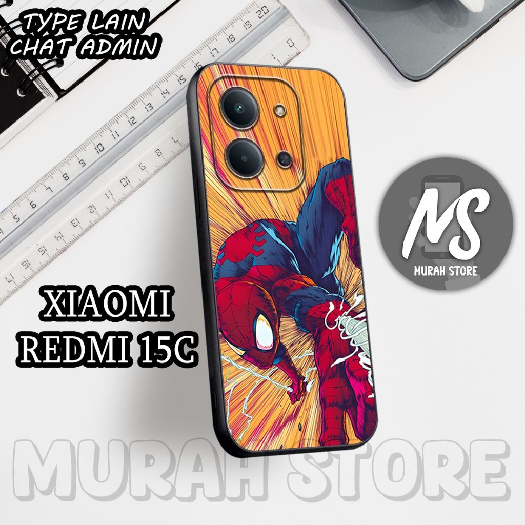 Softcase Karet REDMI 15C /MS13/Motif SPIDERMAN/Case Hp REDMI 15C/Silikon REDMI 15C