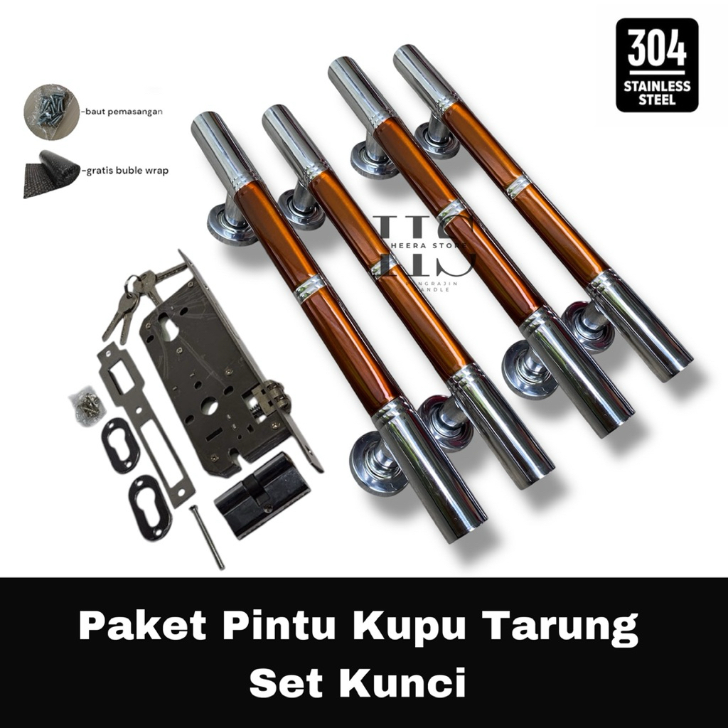 handle pintu rumah paket kupu tarung set kunci / paket 4pcs handle pintu set kunci