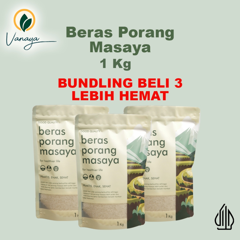 

MASAYA BERAS PORANG Bundling 3 Lebih Hemat 1KG x 3 BERAS SEHAT BERAS DIET BERAS DIABETES