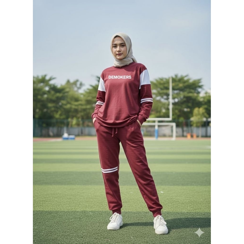 Setelan wanita kekinian One set wanita kekinian Baju Setelan Olah Raga Wanita
