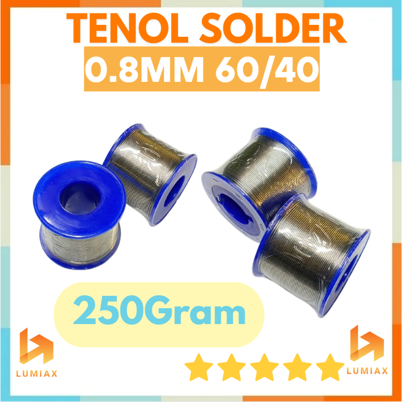 TIMAH Diameter 0,8MM 250 GRAM TINOL TENOL 250GR Alloy 40/60 Solder Wire TIMAH SOLDER Timah Solder Wi