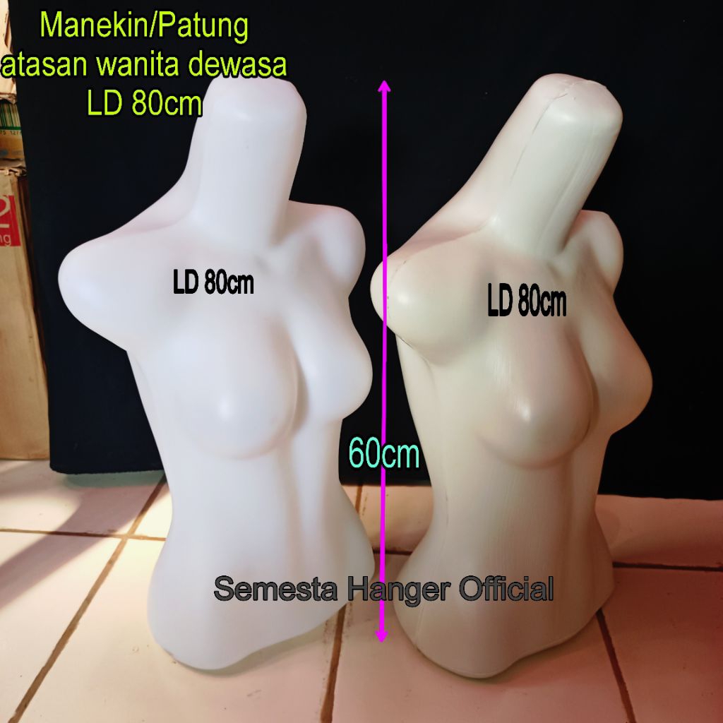 Manekin/Patung baju atasan wanita dewasa ready Putih bening dn Putih Butek