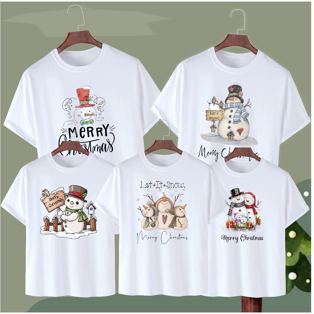 Kaos Natal Snowman/Kaos Natal Wanita/Kaos Natal 2025
