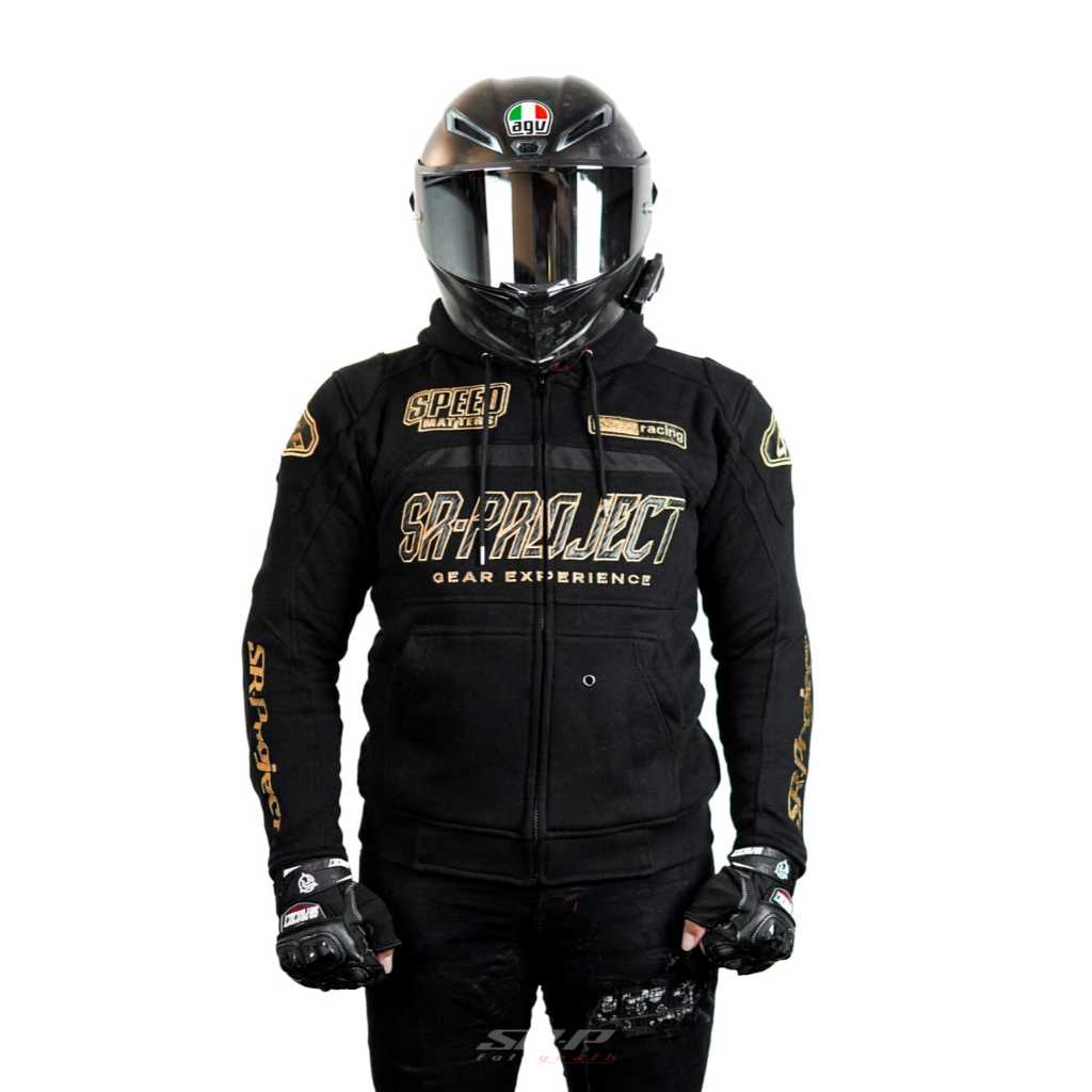 Hoodie Exclusive SR-PROJECT Carbon Black-Gold shimmer | Hoodie SR-Project