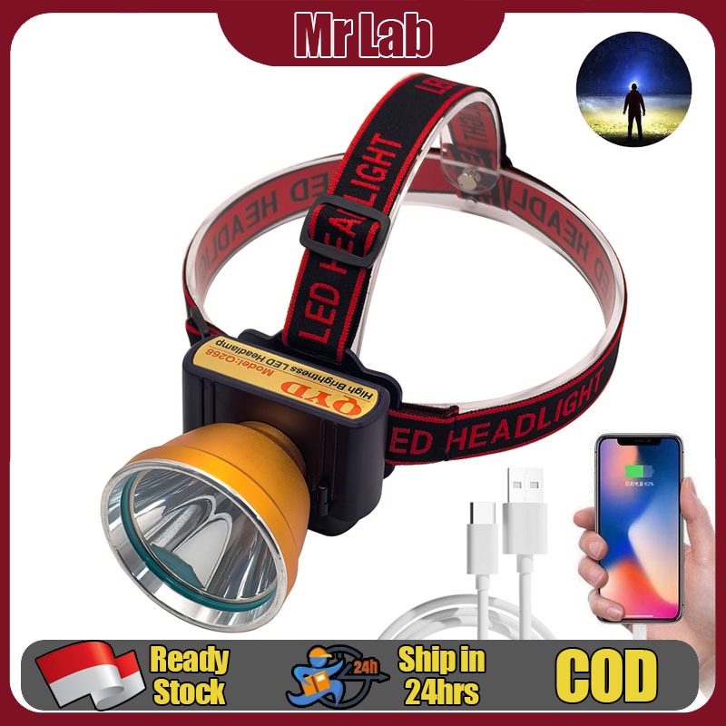 QYD Q268 Senter Kepala Led Rechargeable Headlamp Flashlight Senter Baterai LED Head Lamp