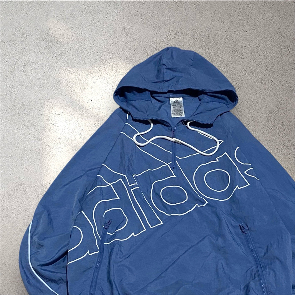 Tracksuit Anorak Windbreakers Hoodie Vintage Half Zipper Big Logo Brand Adidas Essentials