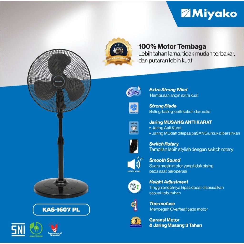 KIPAS ANGIN MIYAKO 1607 PL