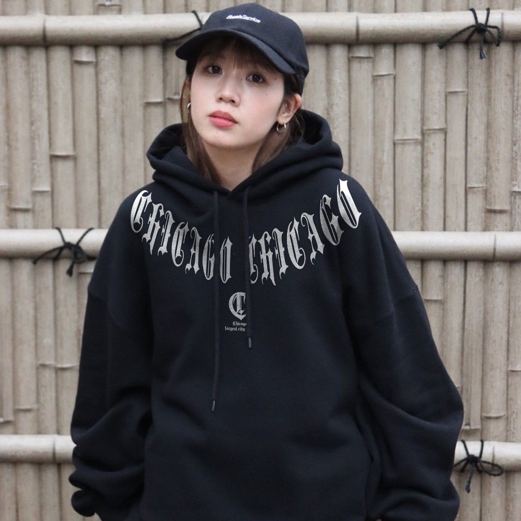 Harvional Hoodie Jemper D Chicago FLeece Premium  Size S - XXL ( Pria & Wanita )