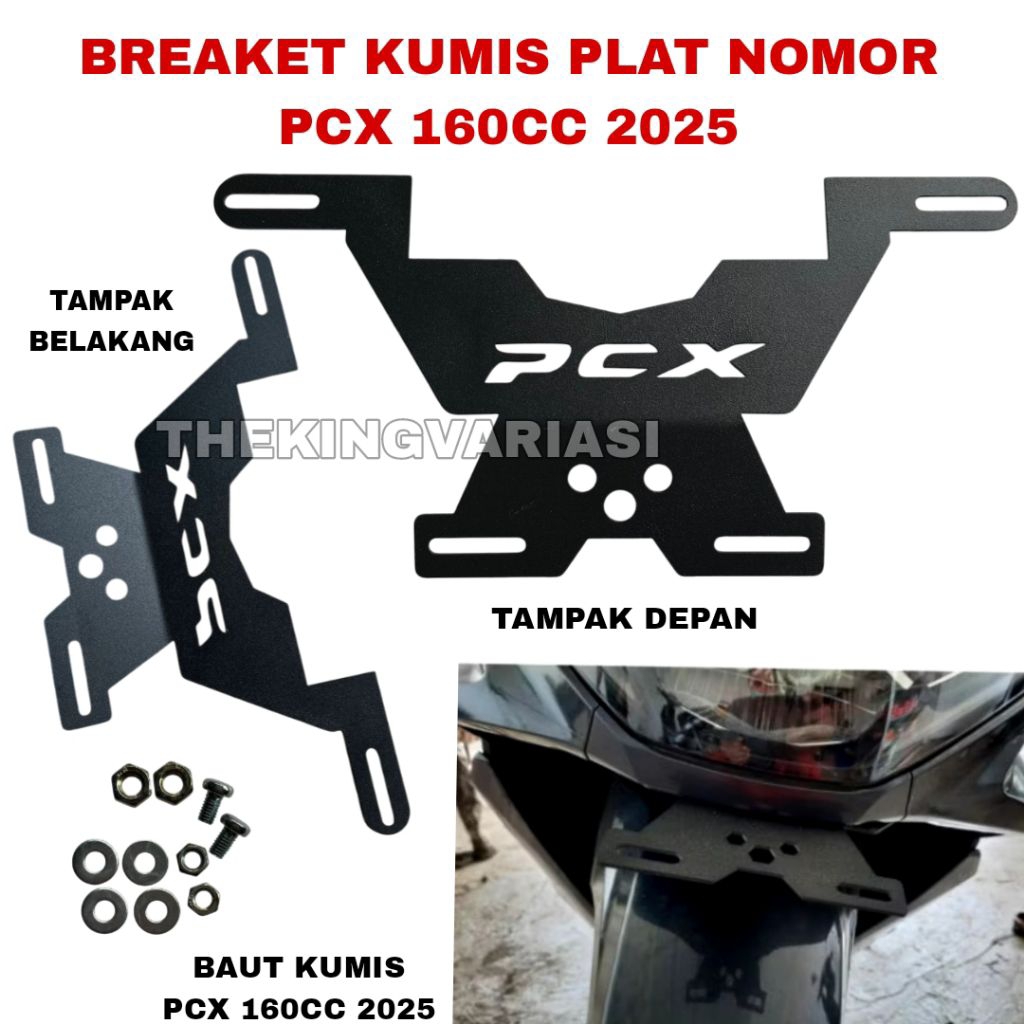 KUMIS PLAT NOMOR PCX NEW 160CC 2025 / BREAKET PLAT NOMOR PCX 160CC 2025/DUDUKAN PLAT NO PCX /BREAKET