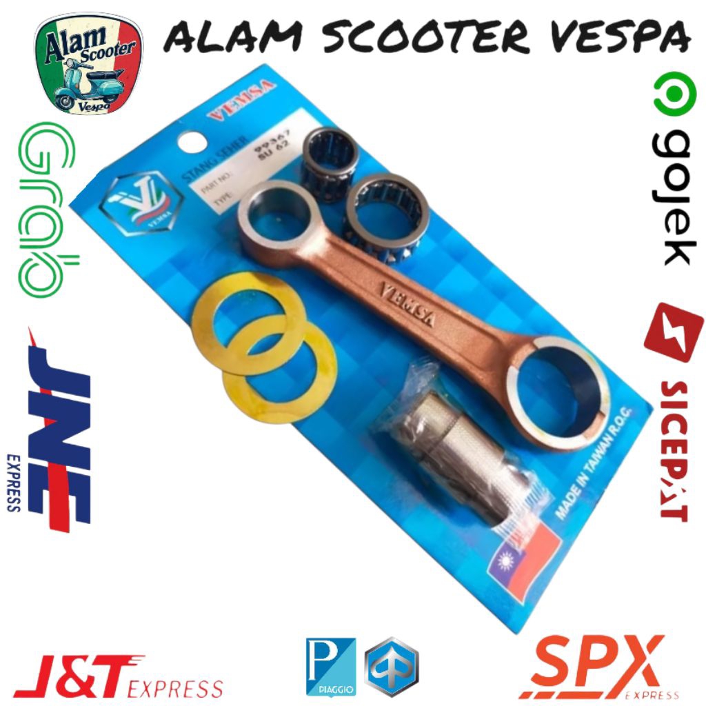 setang seher lengkap pen kecil stang seher vespa vbb super tahun tua merk vemsa
