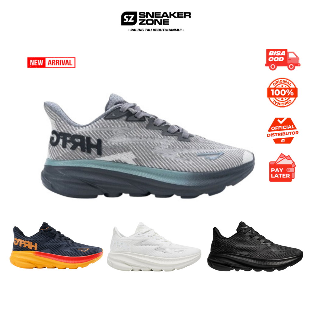 SEPATU LARI HEIDEN HERITAGE STRYDE 1 - FULL BLACK - STRYDE GLIDE UX - SEPATU SPORT  RUNNING