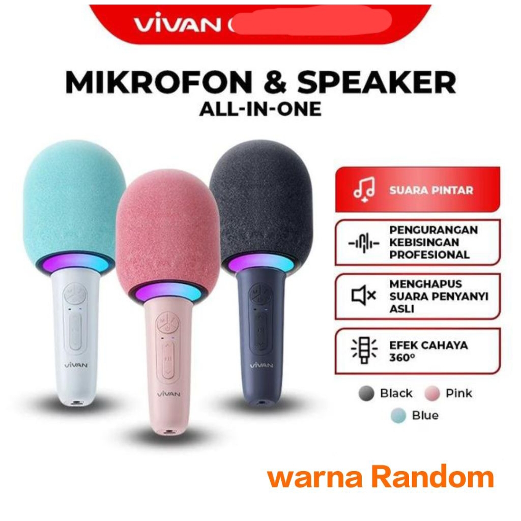Speaker Bluetooth Karaoke Vivan VS9 RGB Light Voice Changer Garansi Resmi