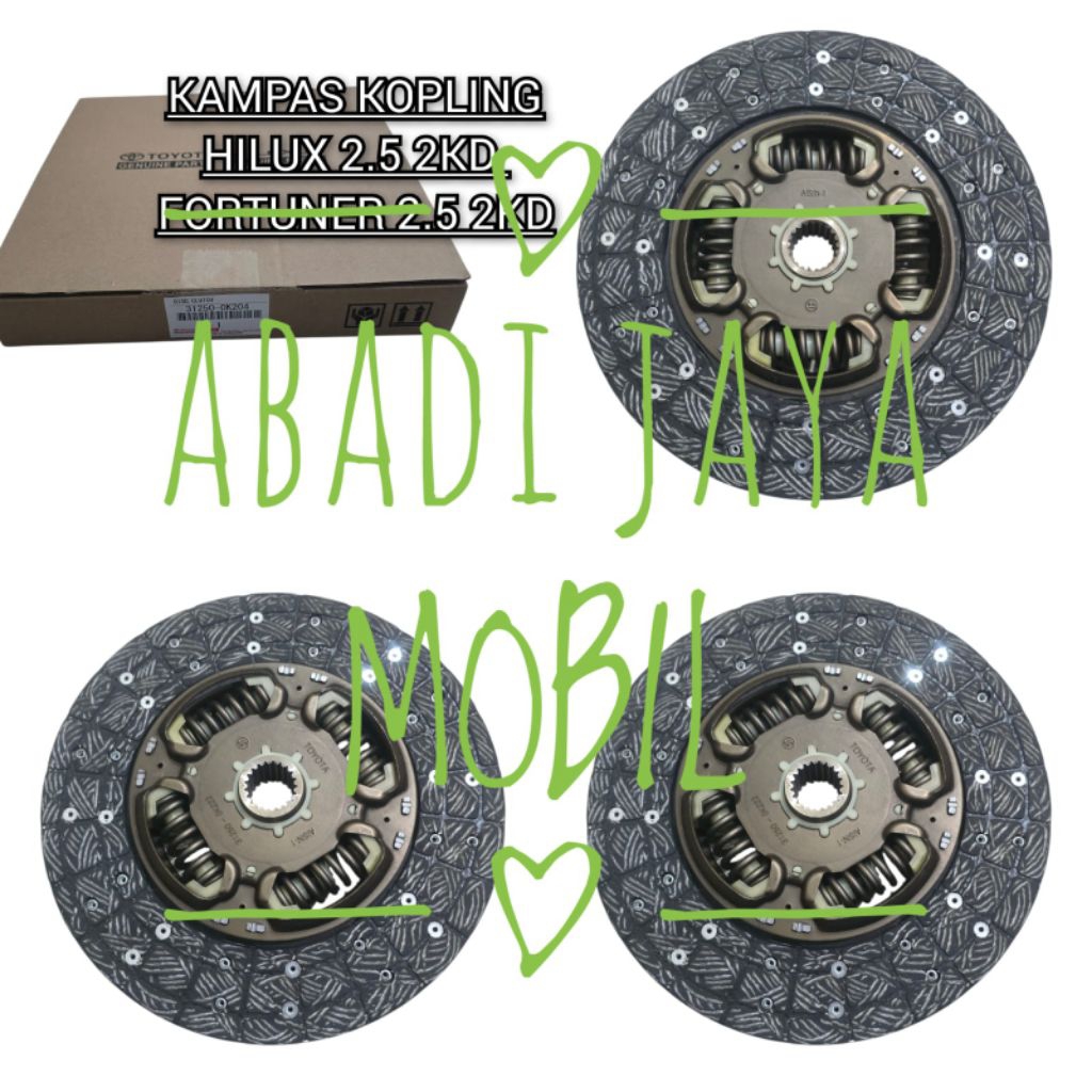 KAMPAS KOPLING HILUX 2500CC 2.5 2KD FORTUNER 2.5 2500CC 2KD CLUCTH DISC HILUX VIGO 2.5 2500CC 2KD FO