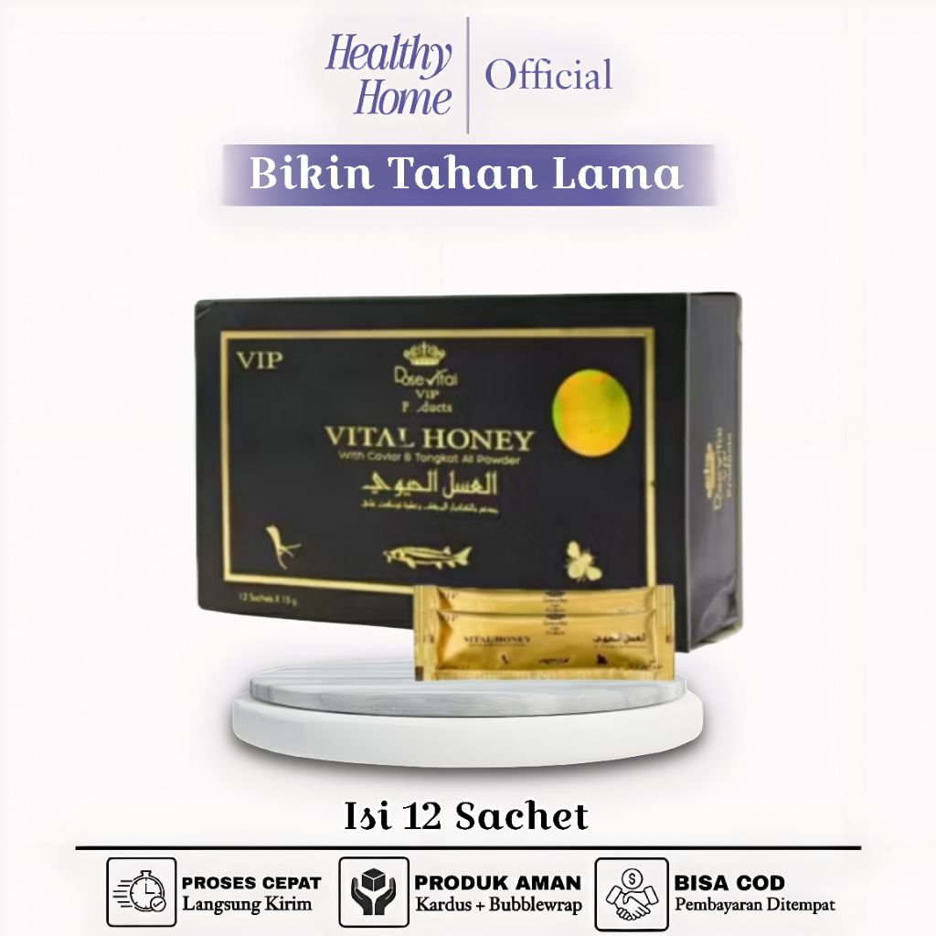Madu Vital Honey Original Madu Pria Asli Stamina 1 Box Isi 12 sachet