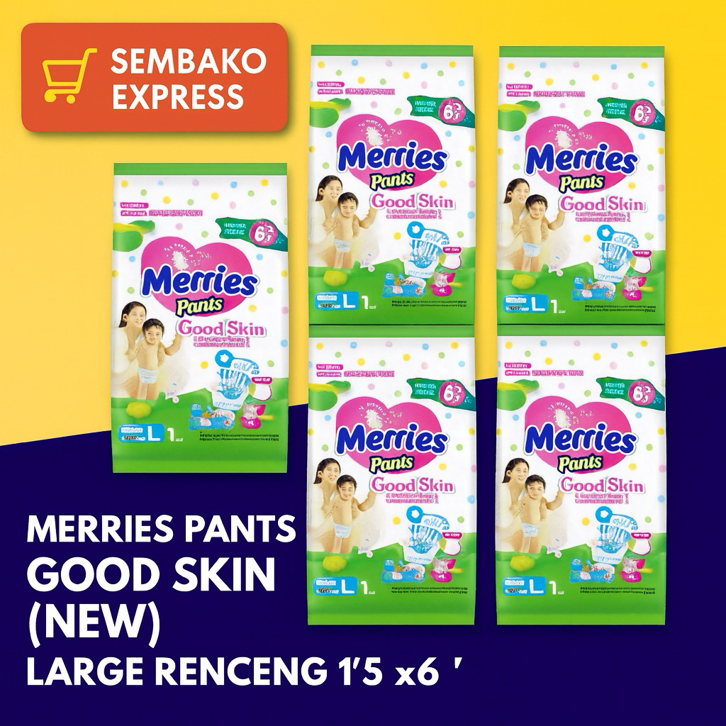 Merries Pants Good Skin Large Renceng 1’s x 6 | Popok Bayi Sekali Pakai