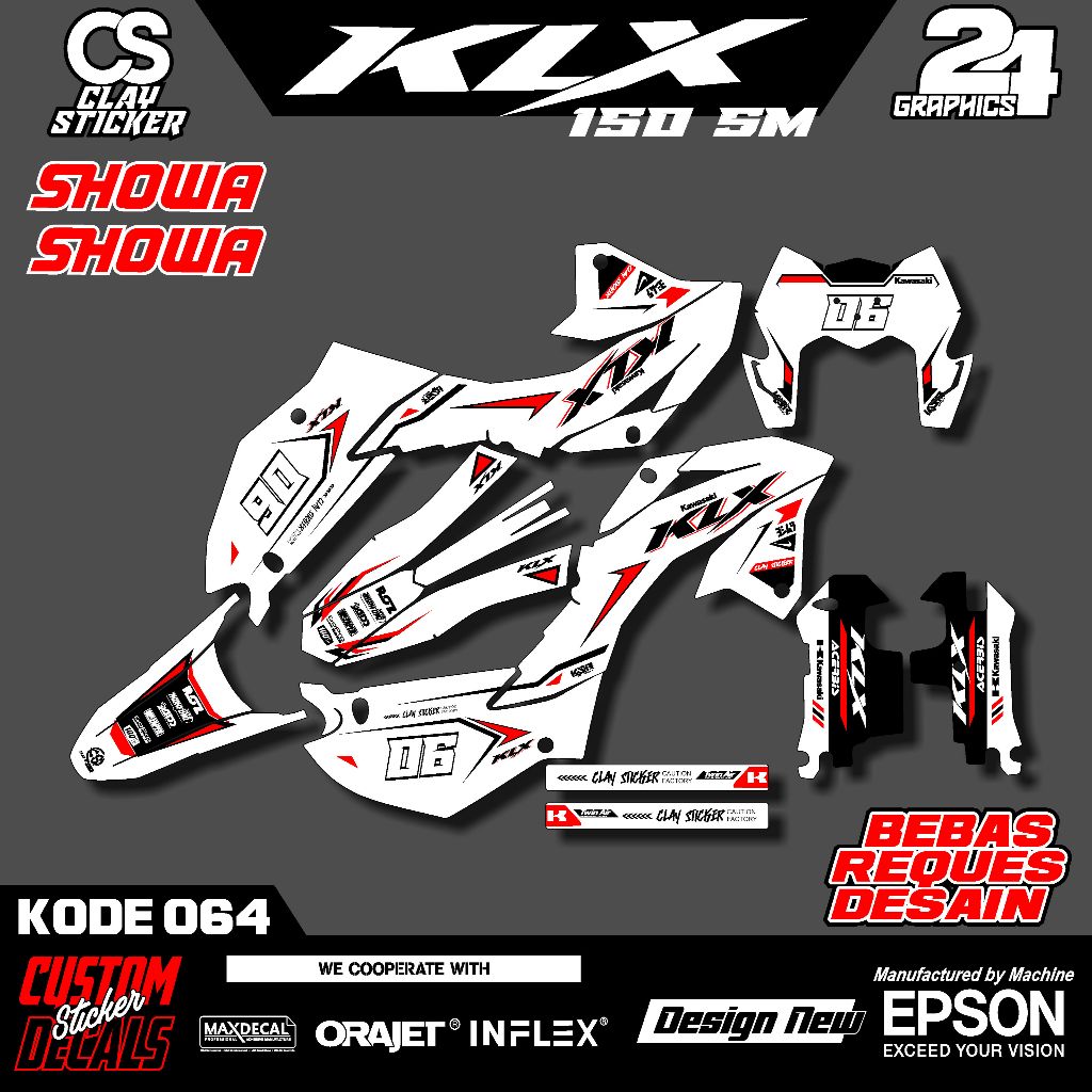 Decal Sticker Motor CRF 150L Desain Simpel – Bisa Custom – Bahan Tebal & Tahan Lama Kode 064