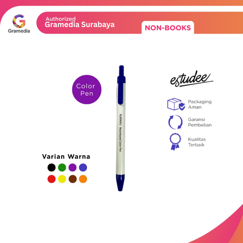 

Gramedia Surabaya - ESTUDEE KURIKKU COLOR PEN BLUE 02 ES-CP619