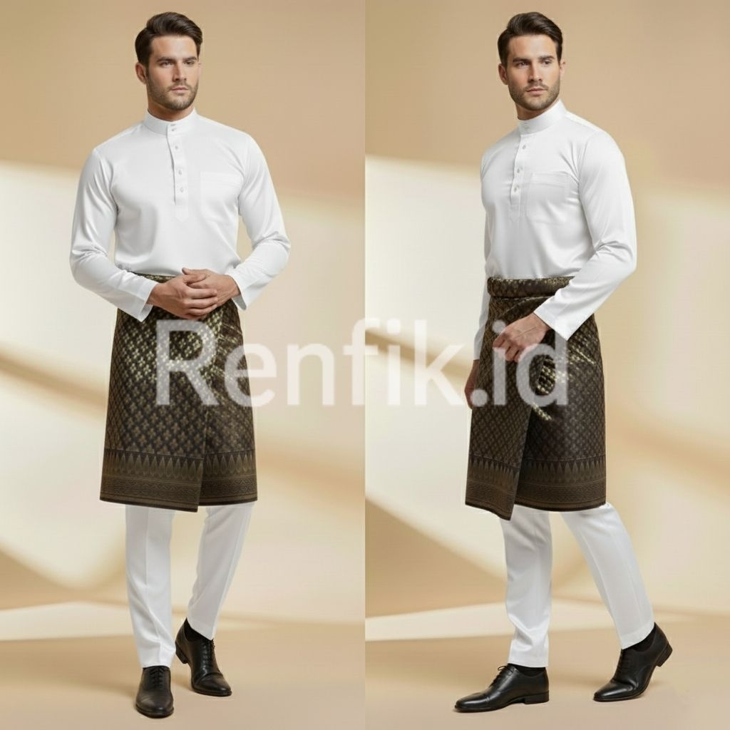 Setelan Baju teluk belanga pria dewasa – Baju melayu Cekak Musang / Set baju melayu malaysia riau pr