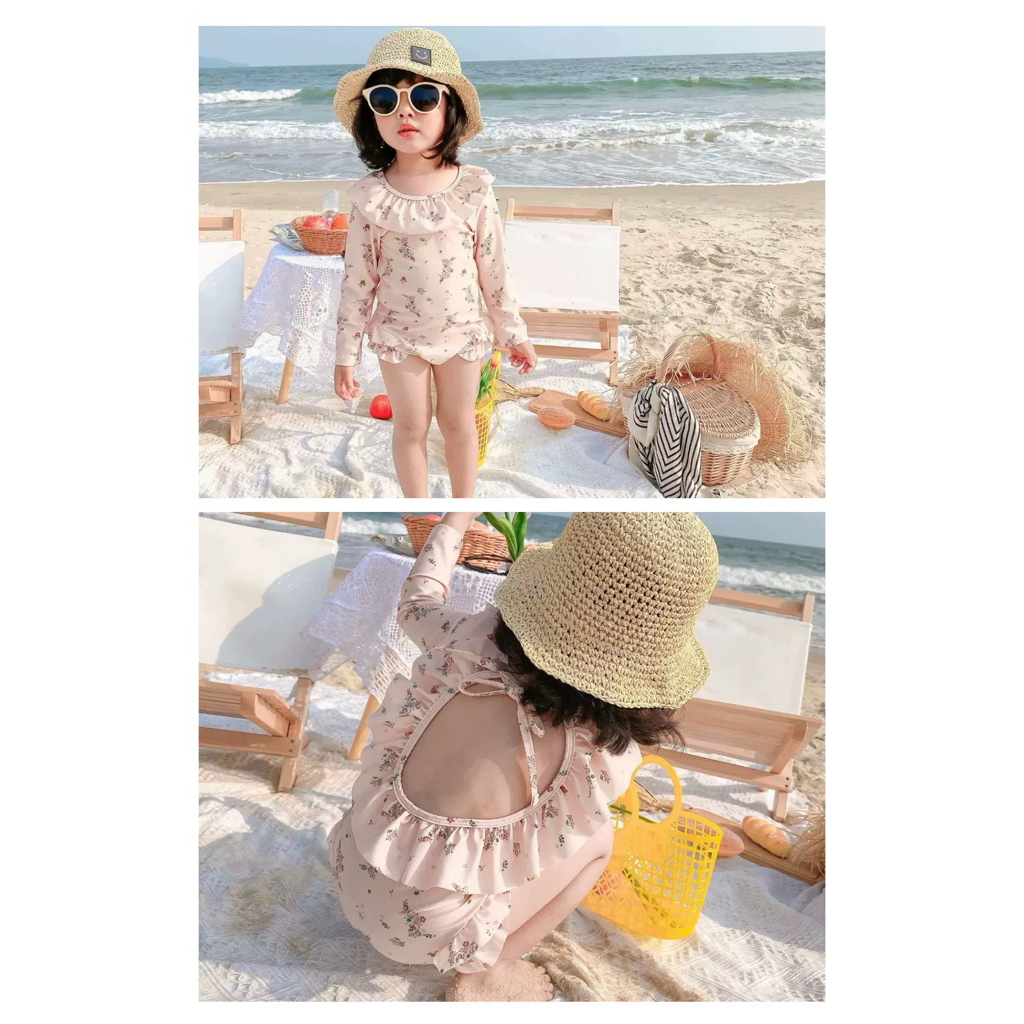 Baju Renang Anak Perempuan Motif Bunga Kecil