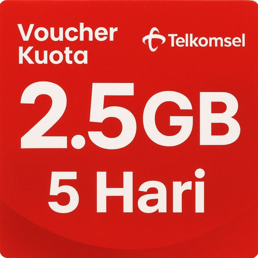 Voucher Kuota Telkomsel 2.5GB 5 Hari