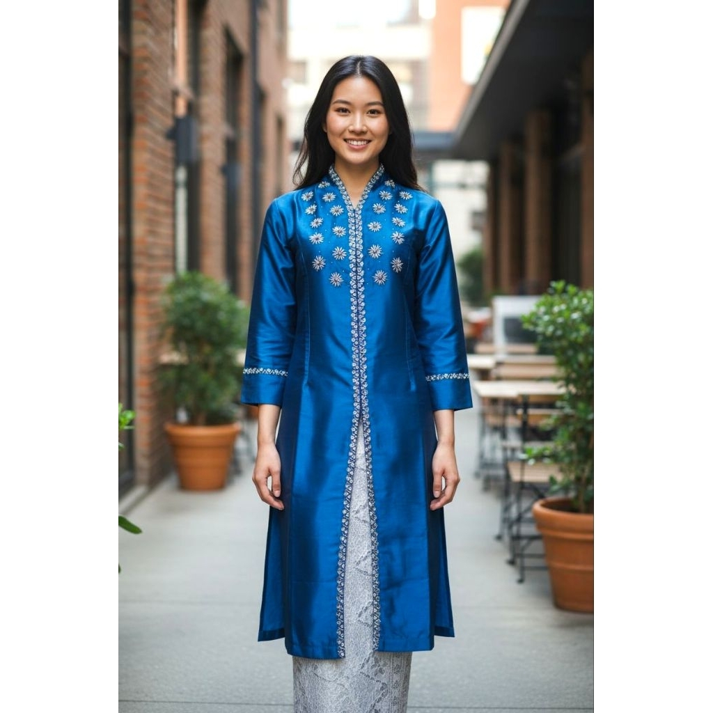 Ready Baju Kurung Taffeta // Baju Kurung Melayu Rok Songket // Kebaya Kurung Melayu Wanita Moderen /