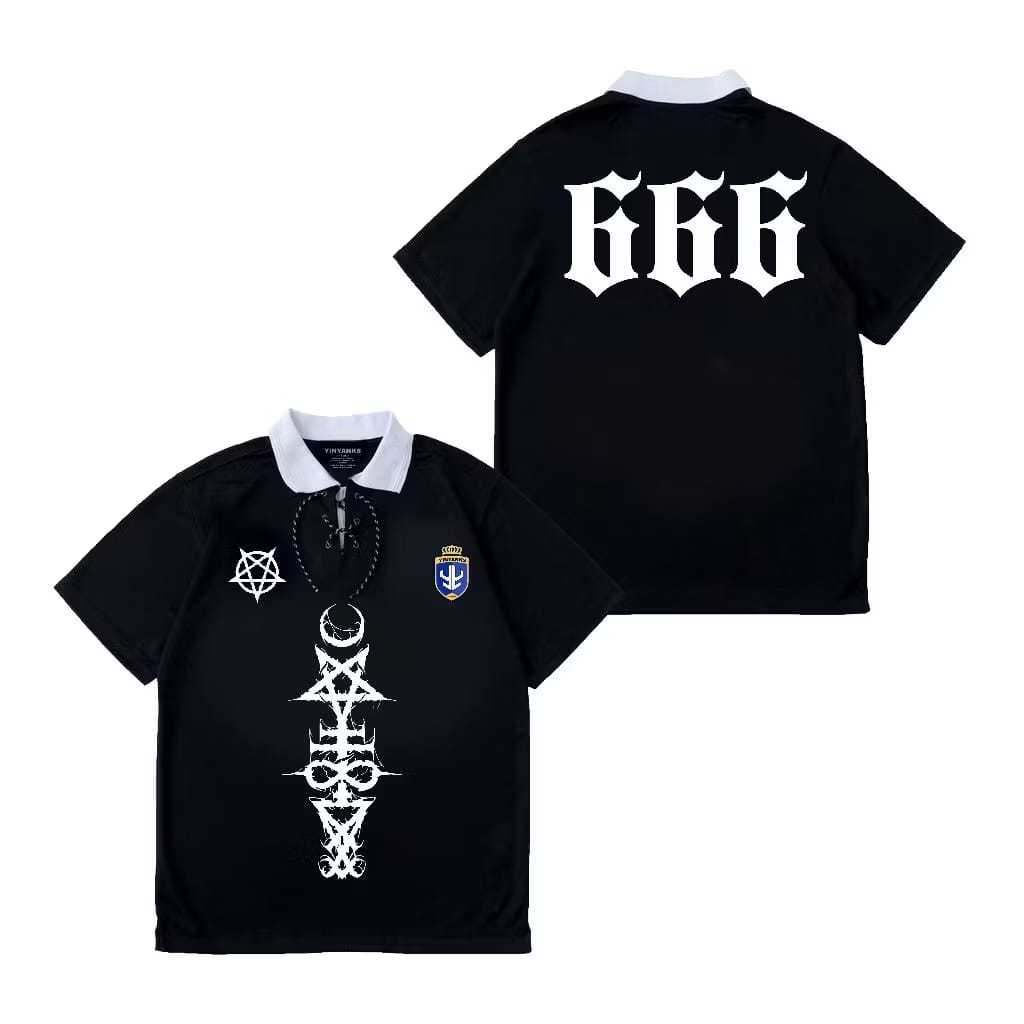 The Getooxs Tshirt - Jersey Retro Satanic 666 - Kaos Band Jersey Retro Bahan Milano