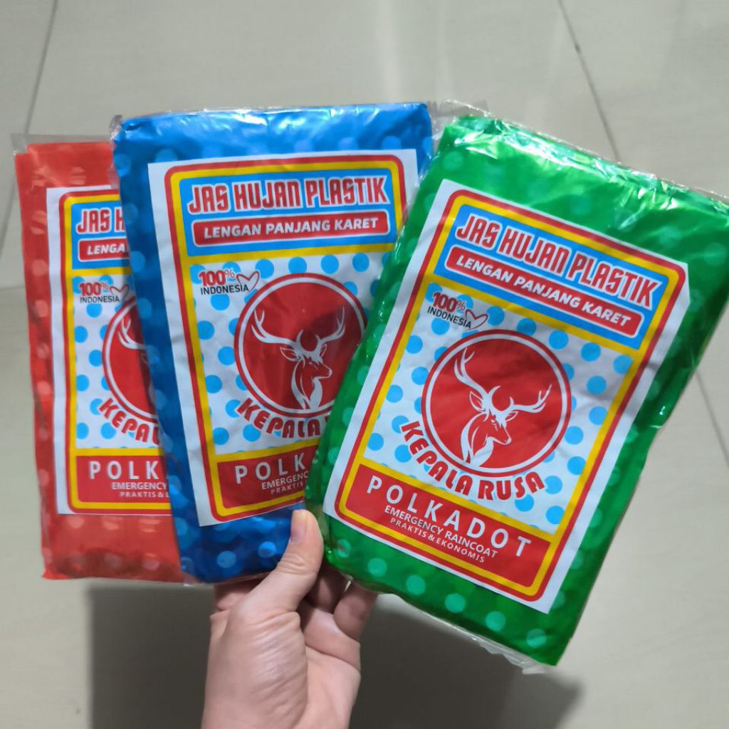 Jas hujan plastik Mantel hujan plastik tipis motif polkadot tanpa celana lengan karet