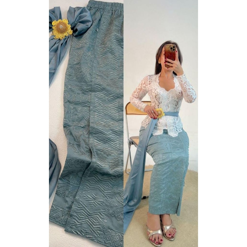 kamen jadi bordir motif  rok Bali bawahan tradisional kebaya Bali Kamen jadi bali