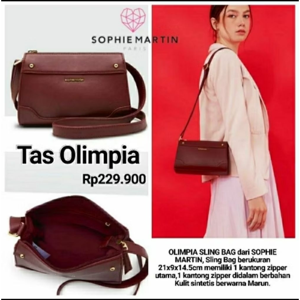 TAS OLIMPIA SLING ORIGINAL BY @SOPHIE MARTIN PARIS WARNA MAROON