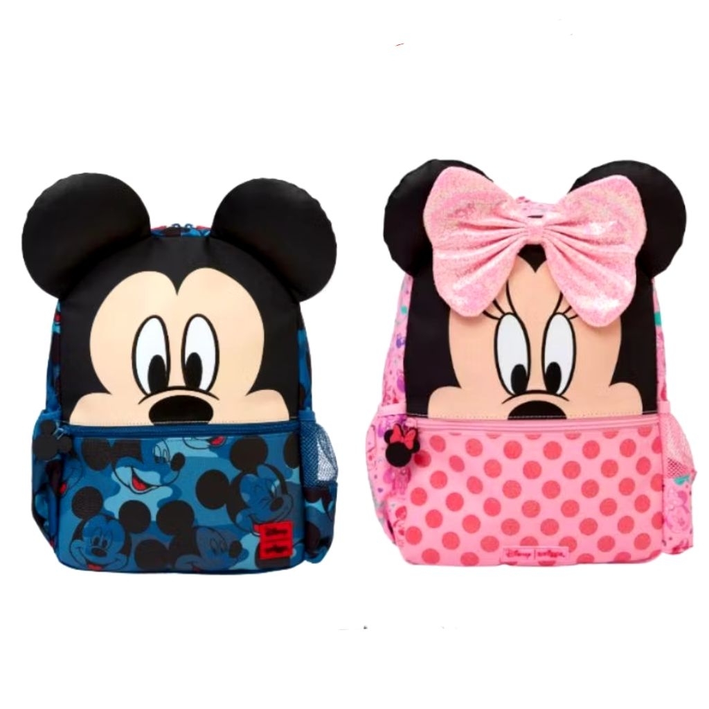 Disney Mickey & Minnie Junior Hoodie Backpack Original - Tas Ransel Sekolah Anak