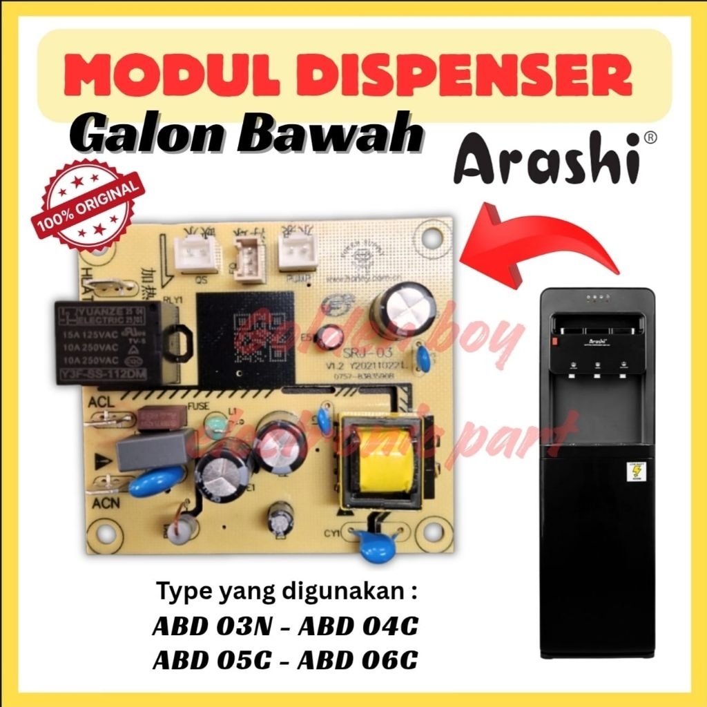 Mainboard modul dispenser ARASHI abd-04c abd-05c abd-06c original