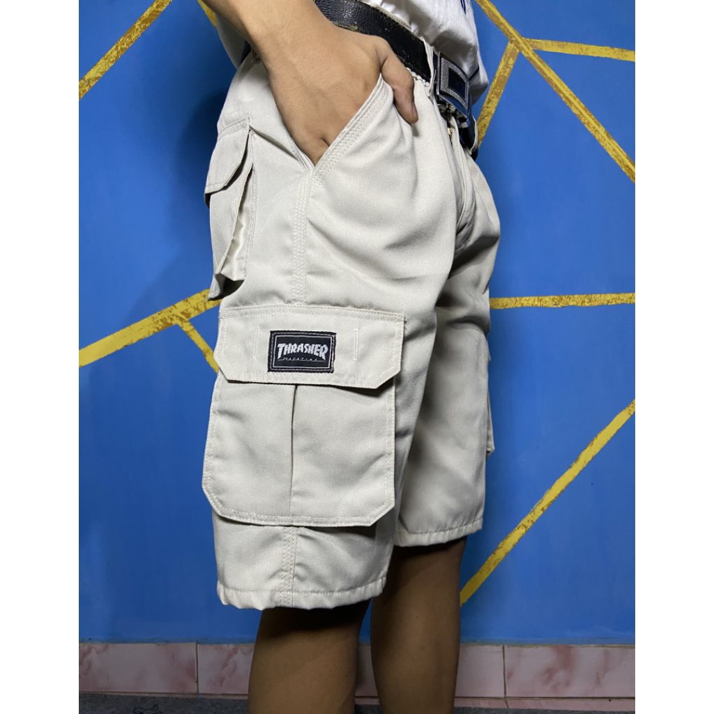 Celana Cargo pendek pria/wanita bahan american drill premium