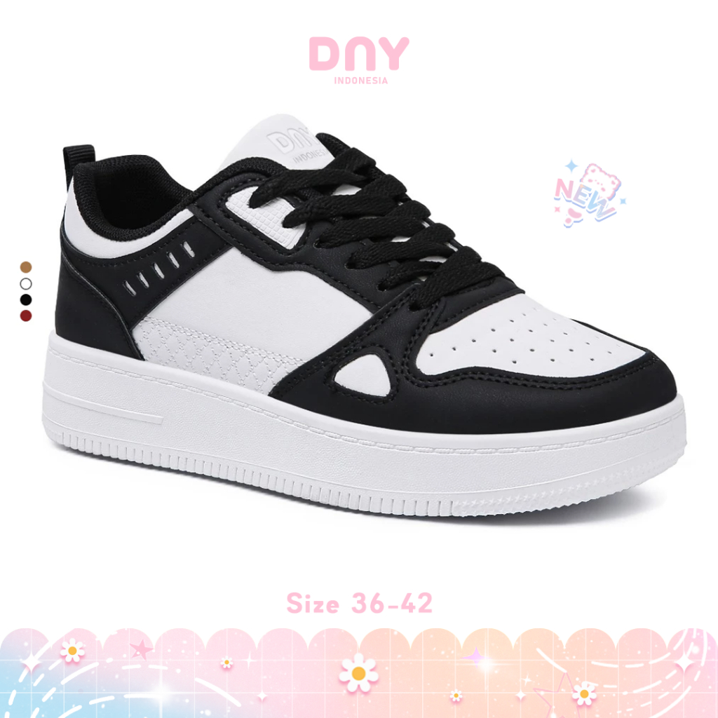 Sepatu DNY Sepatu Sneakers Hitam Putih Wanita Sepatu Cewek Terbaru Snekers Cewek Kekinian SP-367D
