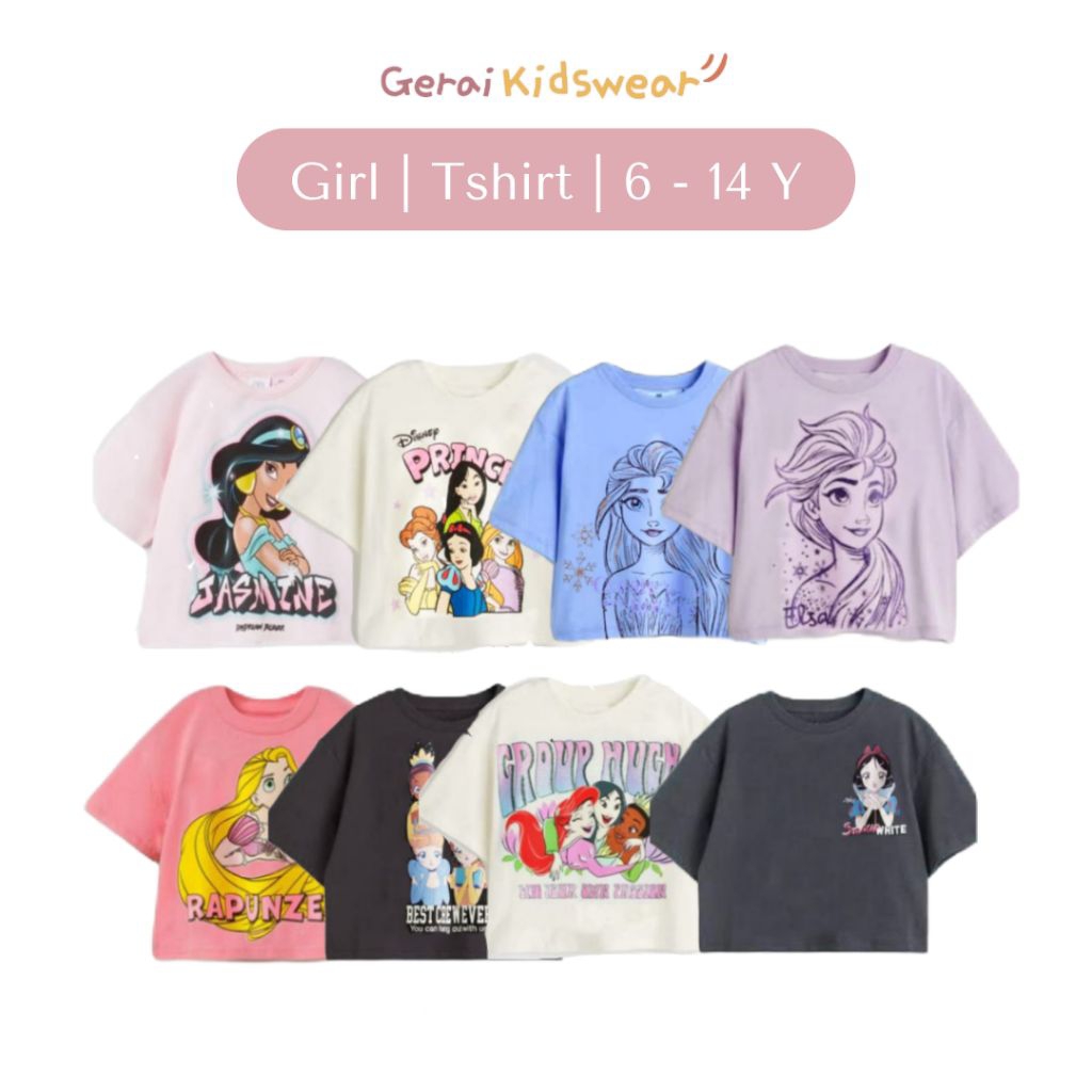 Kaos Crop Anak Perempuan ZR 6-14 Tahun