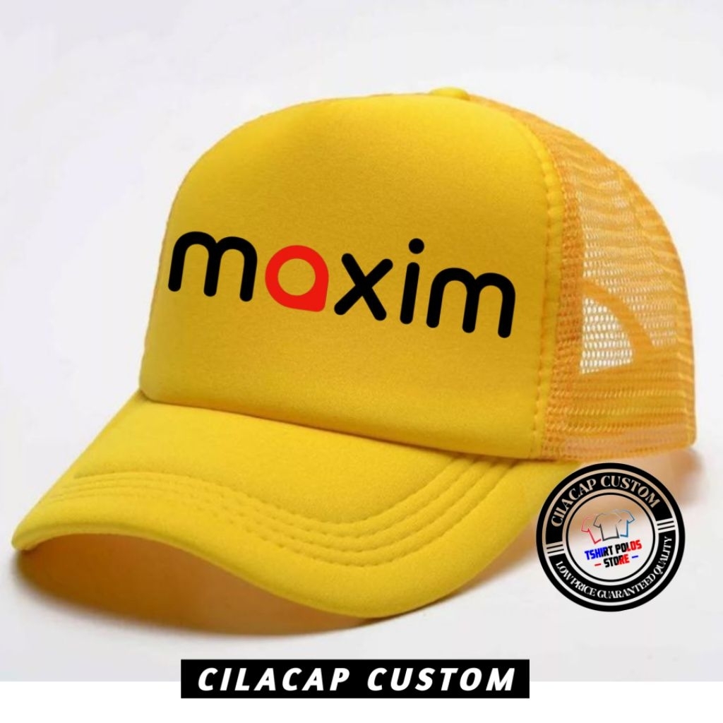 Topi jaring trucker Logo Maxim | topi murah untuk pria dan wanita | topi dewasa kekinian