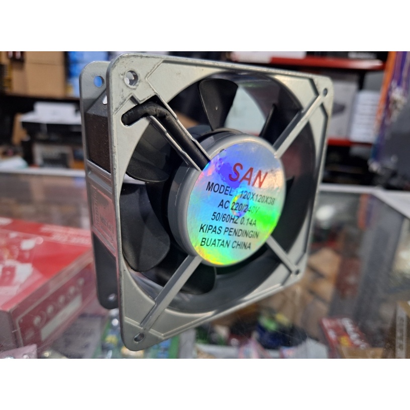 KIPAS COOLING FAN BESI BESAR 12 X 12CM AC 220V POWER AMPLIFIER SAN