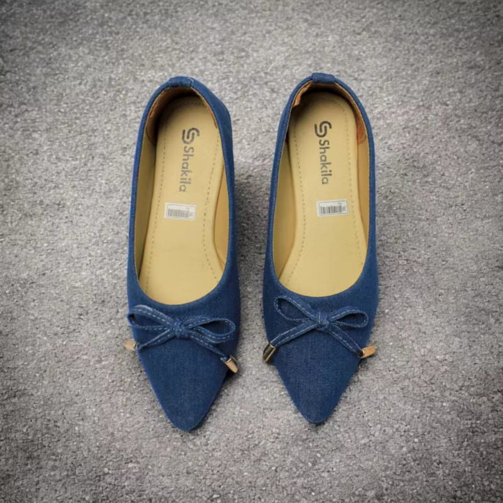 Sepatu Wanita Flatsoes Mery Jeans Bahan Levis Casual