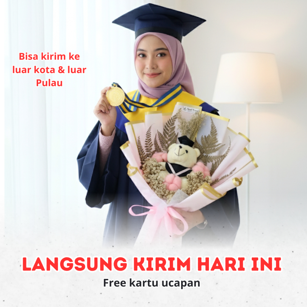 Buket Bucket Bouquet kado hadiah Wisuda Graduation sidangcewek cowok Edellia