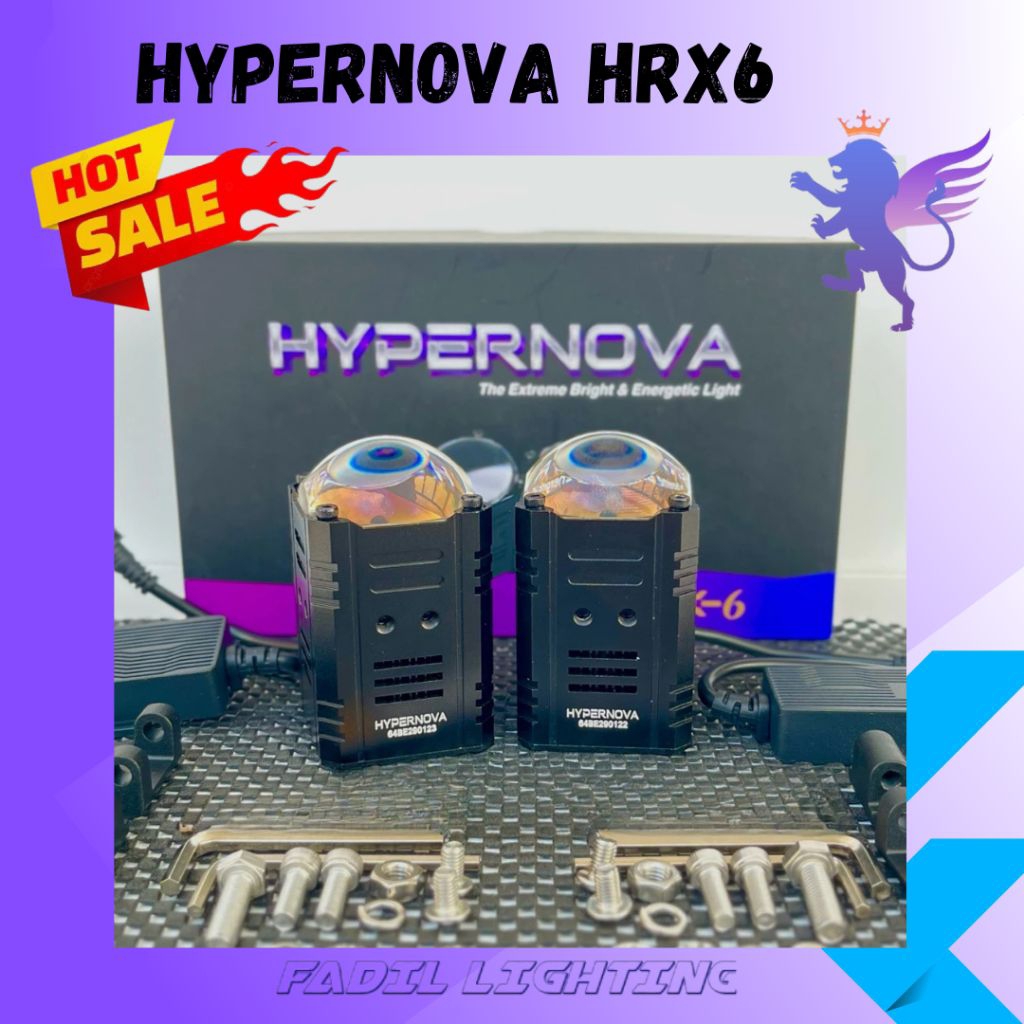 HYPERNOVA - ORIGINAL LAMPU TEMBAK MINI LASER HYPERNOVA HRX6 100 WATT 9-24VOLT HRX 6 - 2 PCS HRX6 HYP
