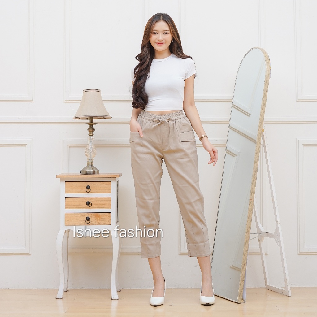 Celana 7/9 Katun Twill Sueding Import Allsize | Celana Panjang Wanita | Best Seller | Cod