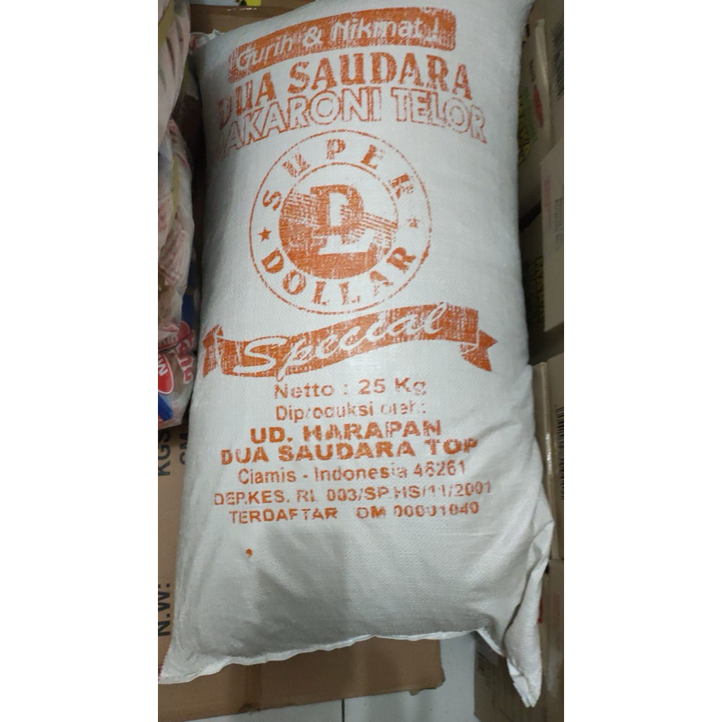 MAKARONI BANTET MENTAH DUA SAUDARA TOP OREN / 1 SAK 25KG