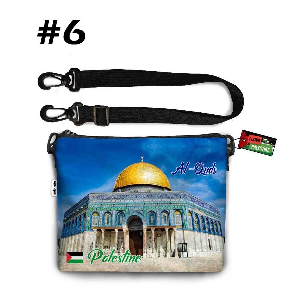 Tas slingbag kanvas wanita souvenir negara palestina