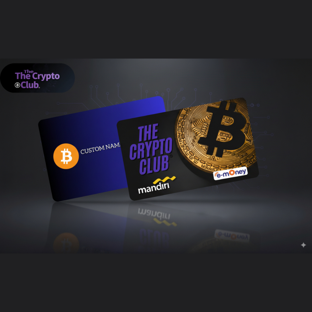 KARTU EMONEY ETOLL CRYPTO EDISI BITCOIN, MANDIRI 2 SISI EMONEY CUSTOM PREMIUM