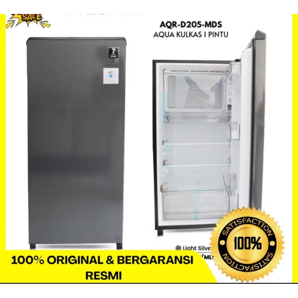 kulkas Aqua 1 pintu 205MDS Bigger freezer Room