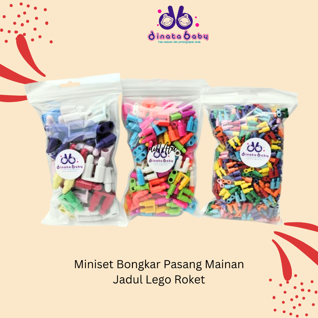 [ DINATA Baby ] - Miniset Bongkar Pasang Mainan Jadul Lego Roket