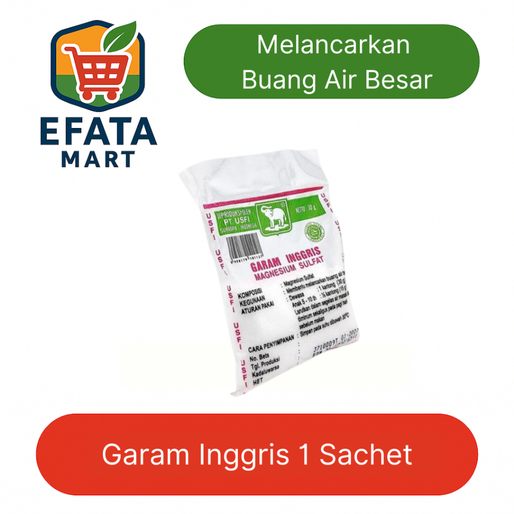 Garam Inggris Sachet – Serbuk Magnesium Sulfat Serbaguna 20gr