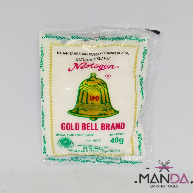 SARI MANIS CAP LONCENG NEOTOGEN GOLD BELL BRAND 40 gr -natriumsiklamat
