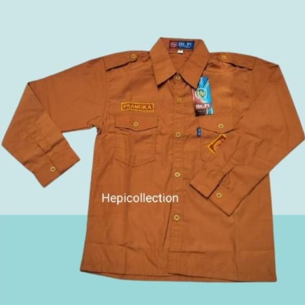 Baju Pramuka SD katun laki-laki lengan panjang seragam sekolah (HEPI)