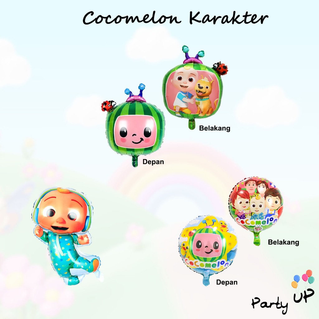 [Ecer] Cocomelon Balon Foil Karakter Bulat TV